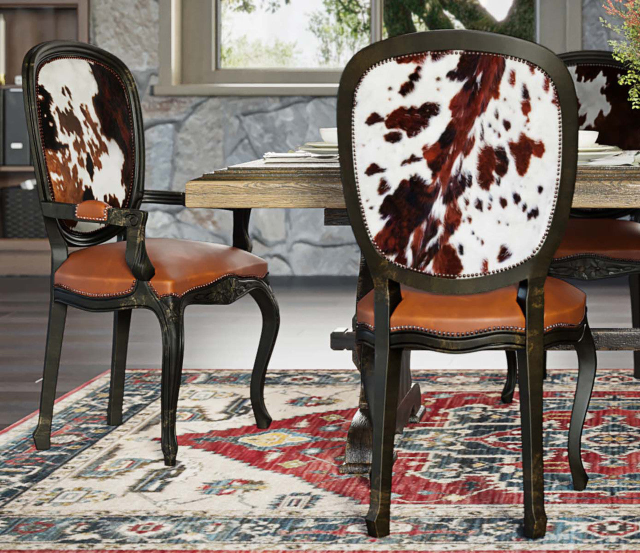 Cowhide Accent Dining Chair