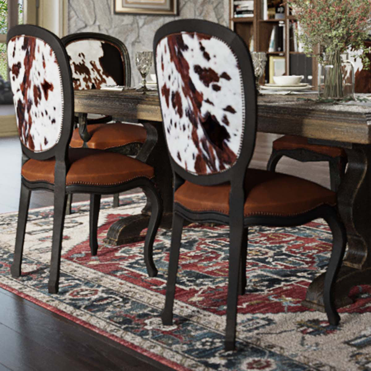 Cowhide Accent Dining Chair