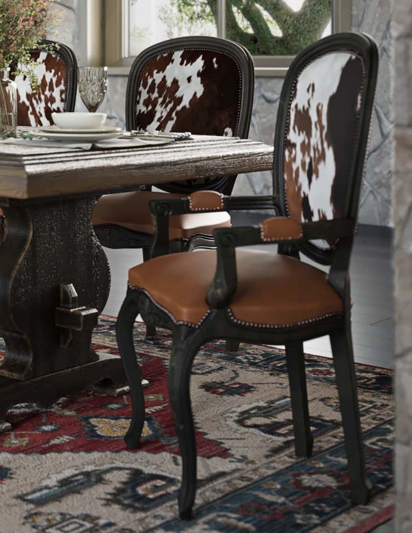 Cowhide Accent Dining Chair w/Arms