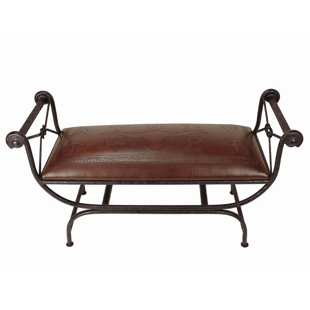Coronado Double Vanity Bench - Steer Brands Brown