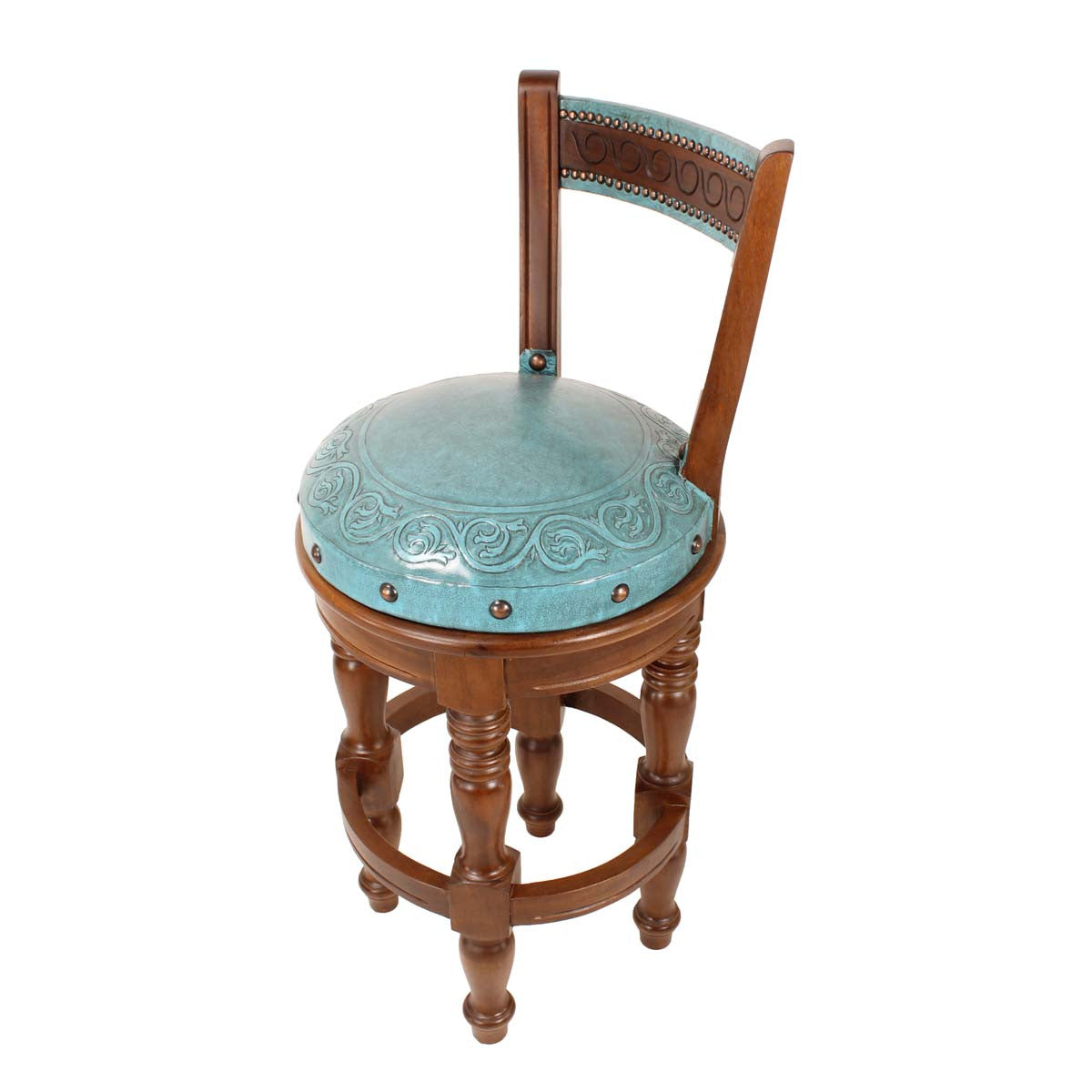 Reno Swivel Barstool - Turquoise