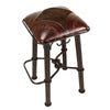 Coronado Iron Barstool - Dark Hair on Hide