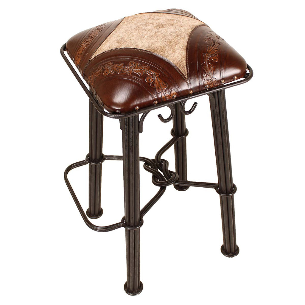 Coronado Iron Barstool - Light Hair on Hide