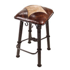 Coronado Iron Barstool - Light Hair on Hide
