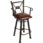 Coronado Swivel Barstool w/Arms - Colonial Antique Brown