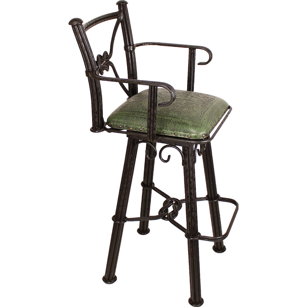 Coronado Swivel Barstool w/Arms - Colonial Sage Green