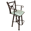 Coronado Swivel Counter Stool w/Arms - Colonial Turquoise