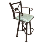 Coronado Swivel Counter Stool w/Arms - Colonial Turquoise