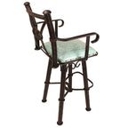 Coronado Swivel Counter Stool w/Arms - Colonial Turquoise