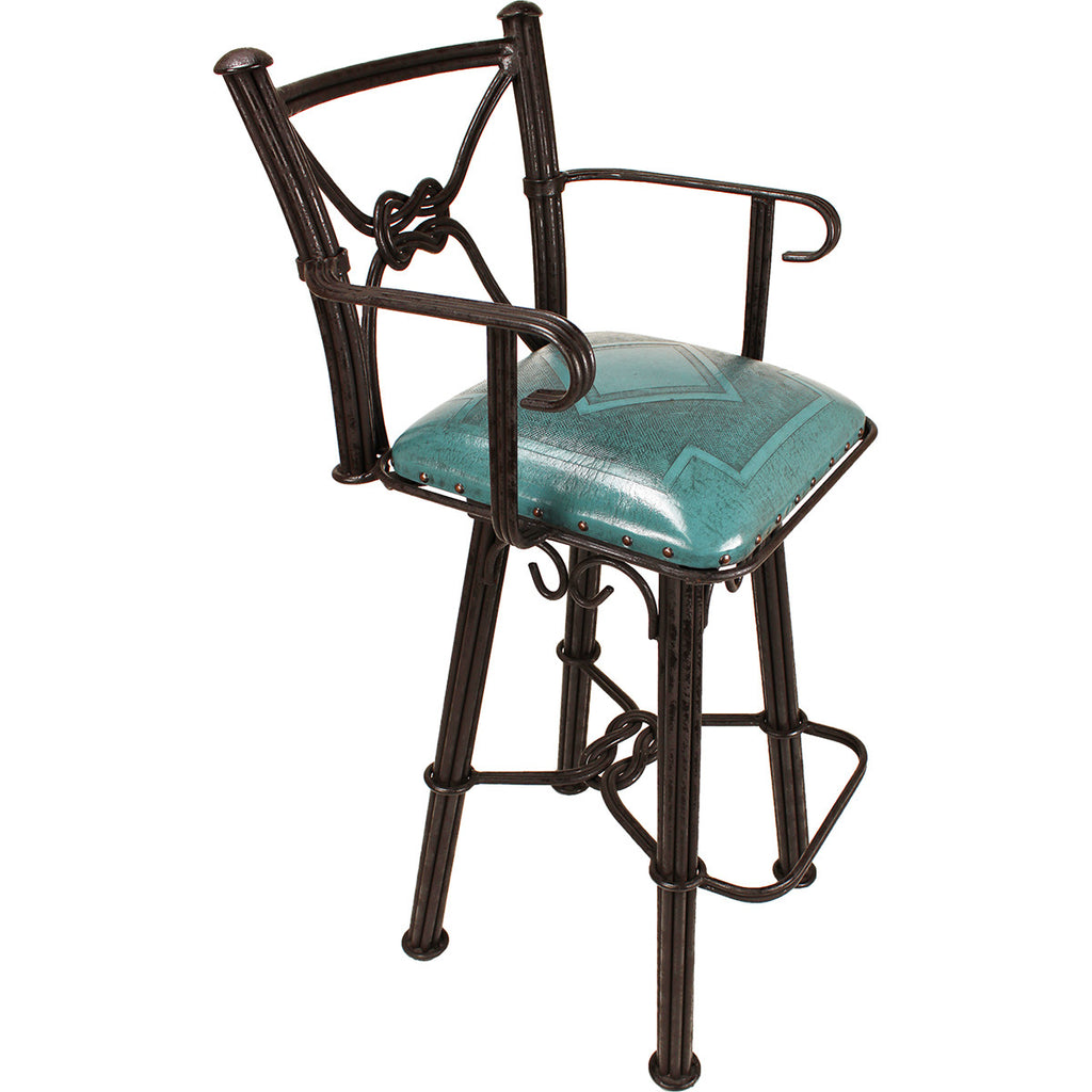 Coronado Swivel Barstool w/Arms - Diamond Teal