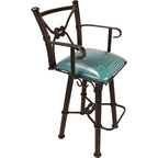 Coronado Swivel Barstool w/Arms - Diamond Teal