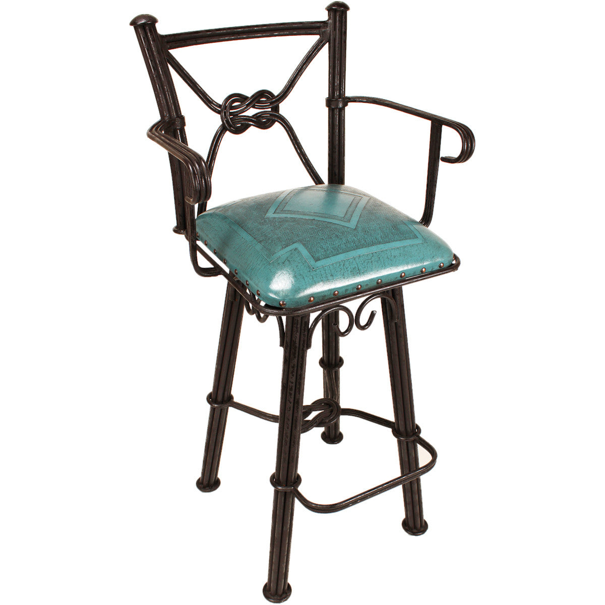 Coronado Swivel Counter Stool w/Arms - Diamond Teal