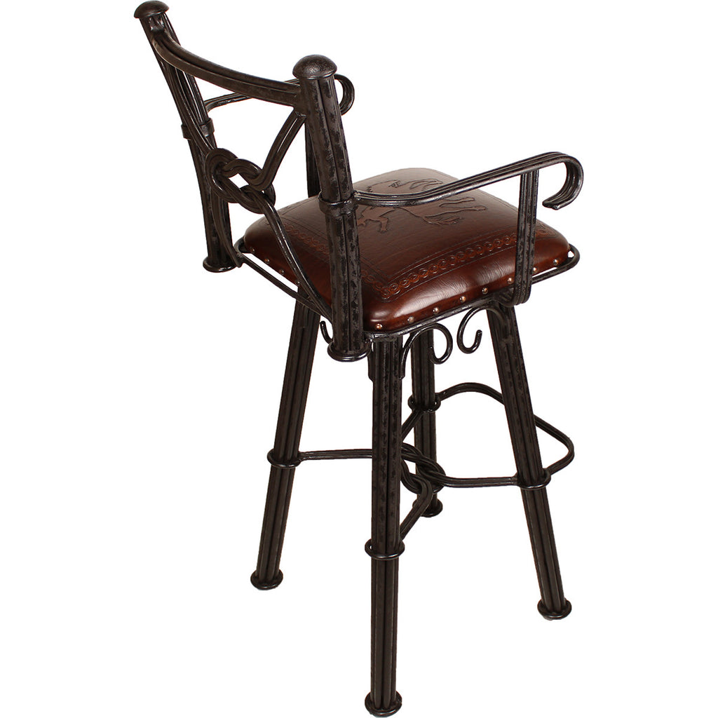 Coronado Swivel Barstool w/Arms - Bronco Antique Brown