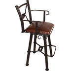 Coronado Swivel Barstool w/Arms - Posse Antique Brown