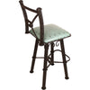 Coronado Swivel Barstool - Plain with Tacks Turquoise