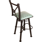 Coronado Swivel Barstool - Plain with Tacks Turquoise