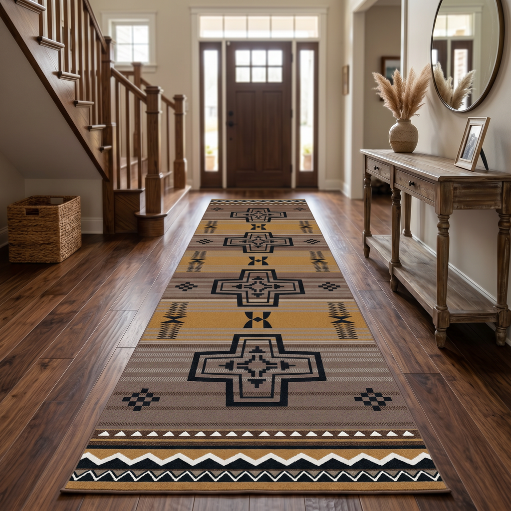 Arrow Path Gold Rug - 2 x 8