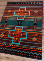 Arrow Path Blue Rug - 4 x 5