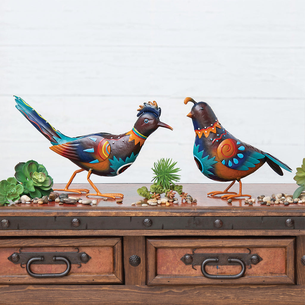 Painted Desert Quail Metal Decor