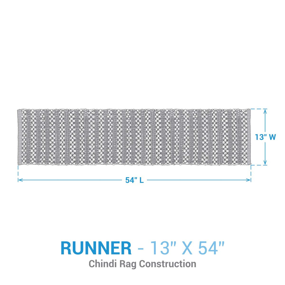 Socorro Denim Table Runner - 54 Inch