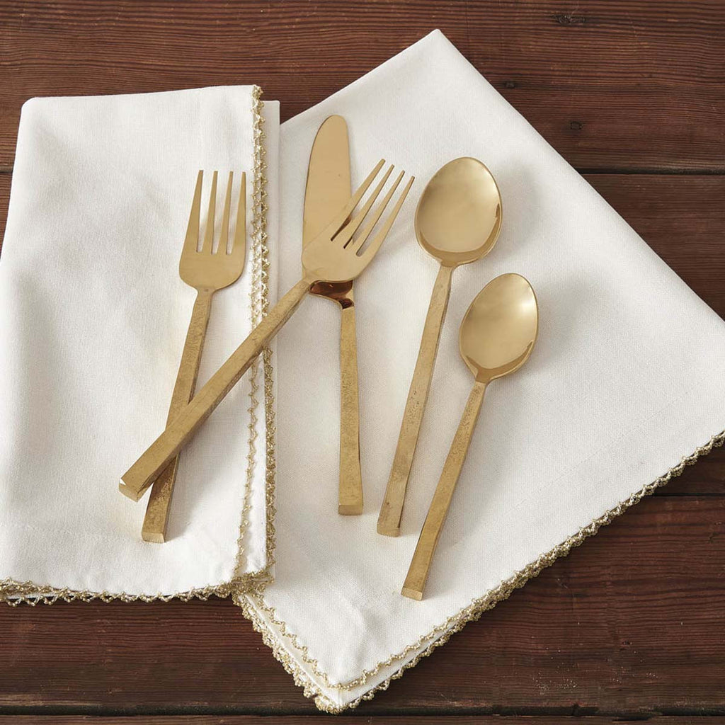 Square Handled Golden Knives - Set of 4