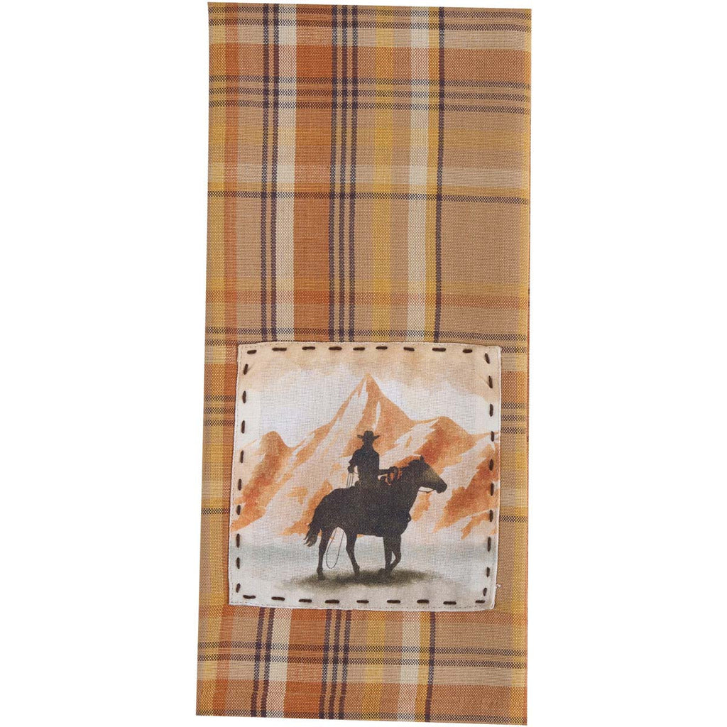 Cowboy Trails Patch Decorative Dishtowels - Set of 4