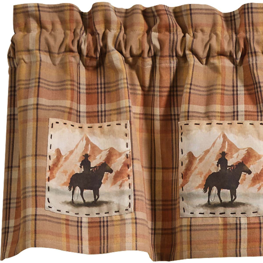 Cowboy Trails Lined Patch Valance