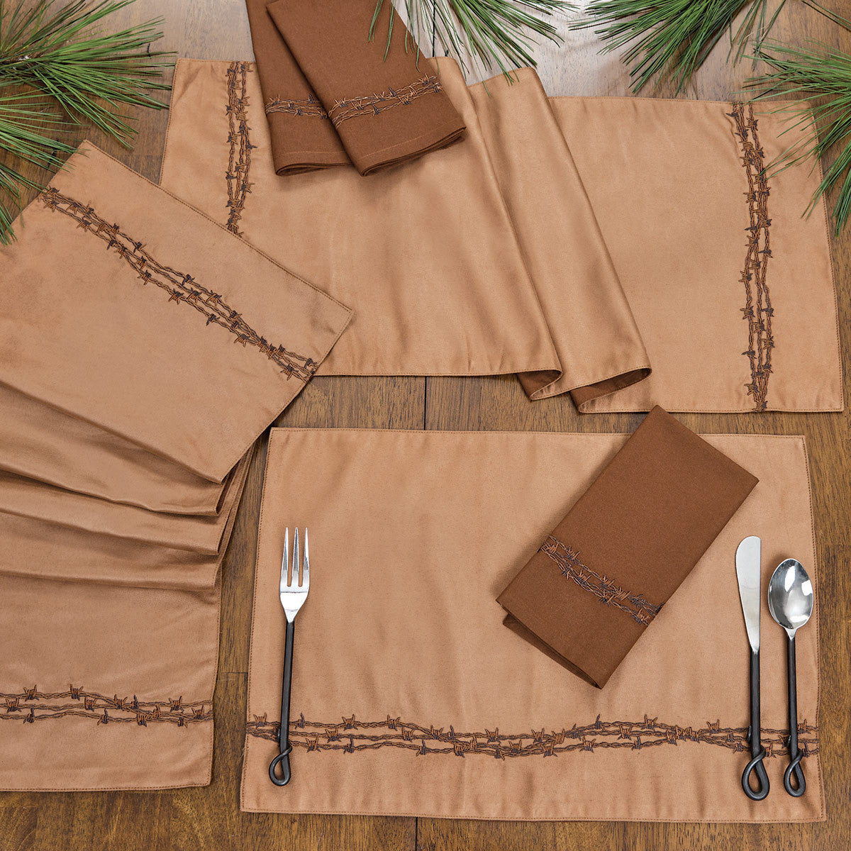 Cowboy Barbed Wire Table Runner - 36 Inch