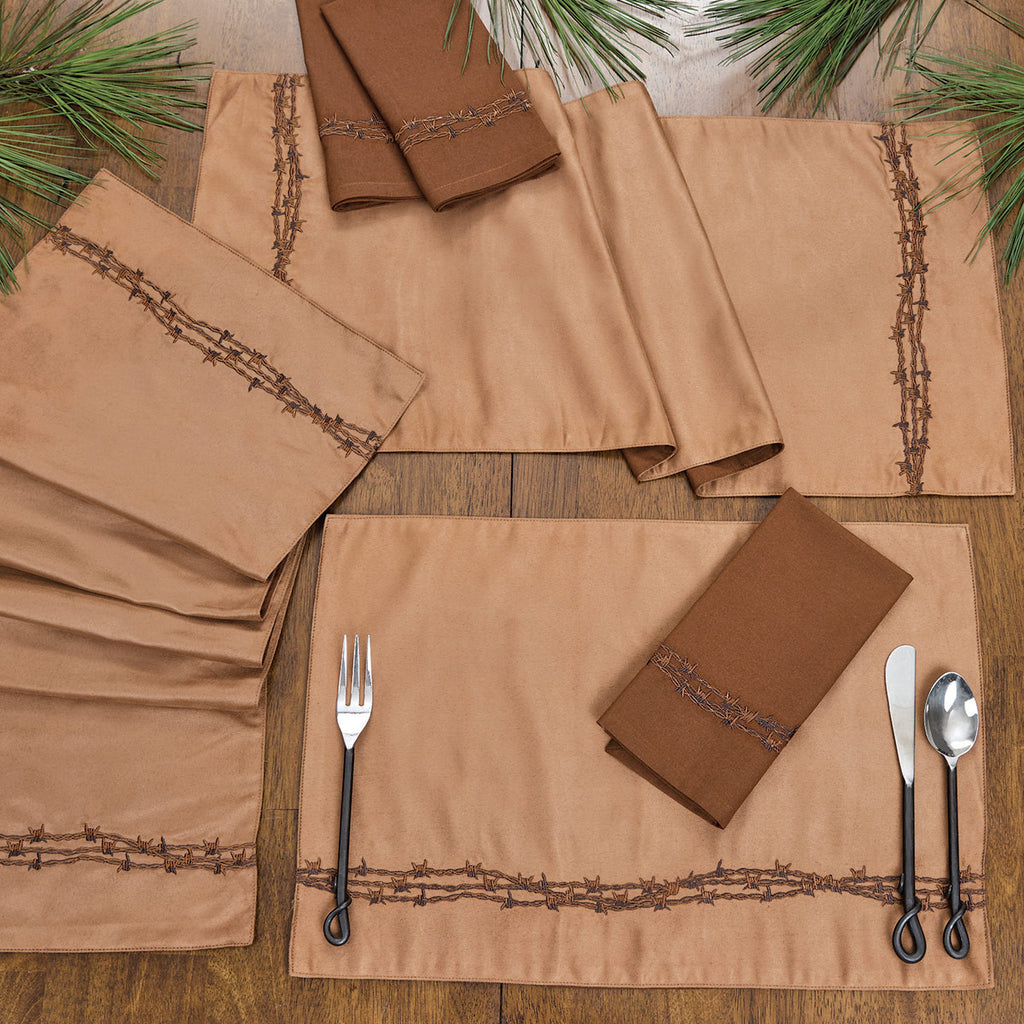Cowboy Barbed Wire Table Runner - 54 Inch