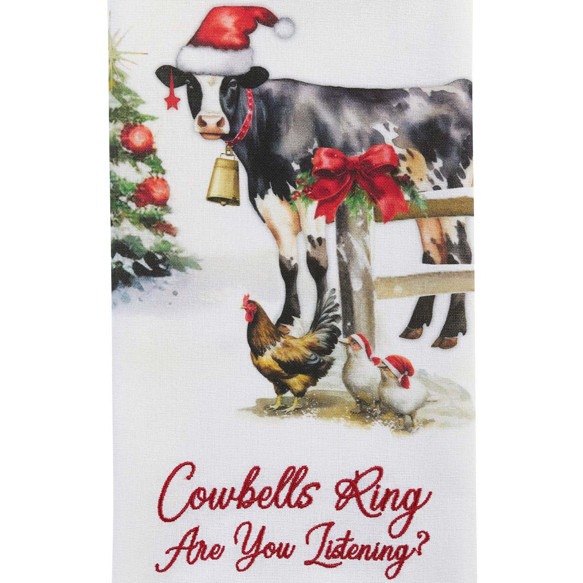 Bell Rings Cow Dishtowels - Set of 4