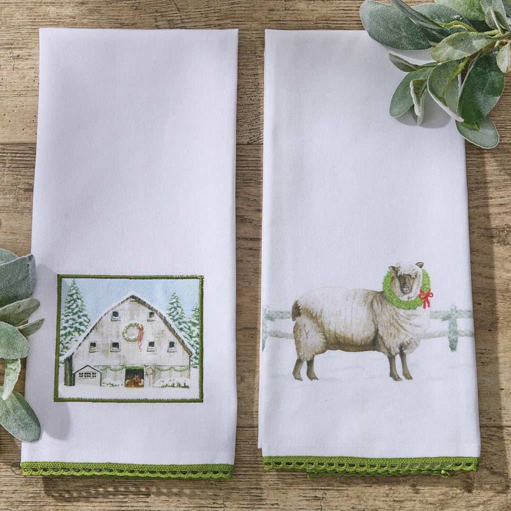 Joyful Sheep Dishtowels - Set of 4