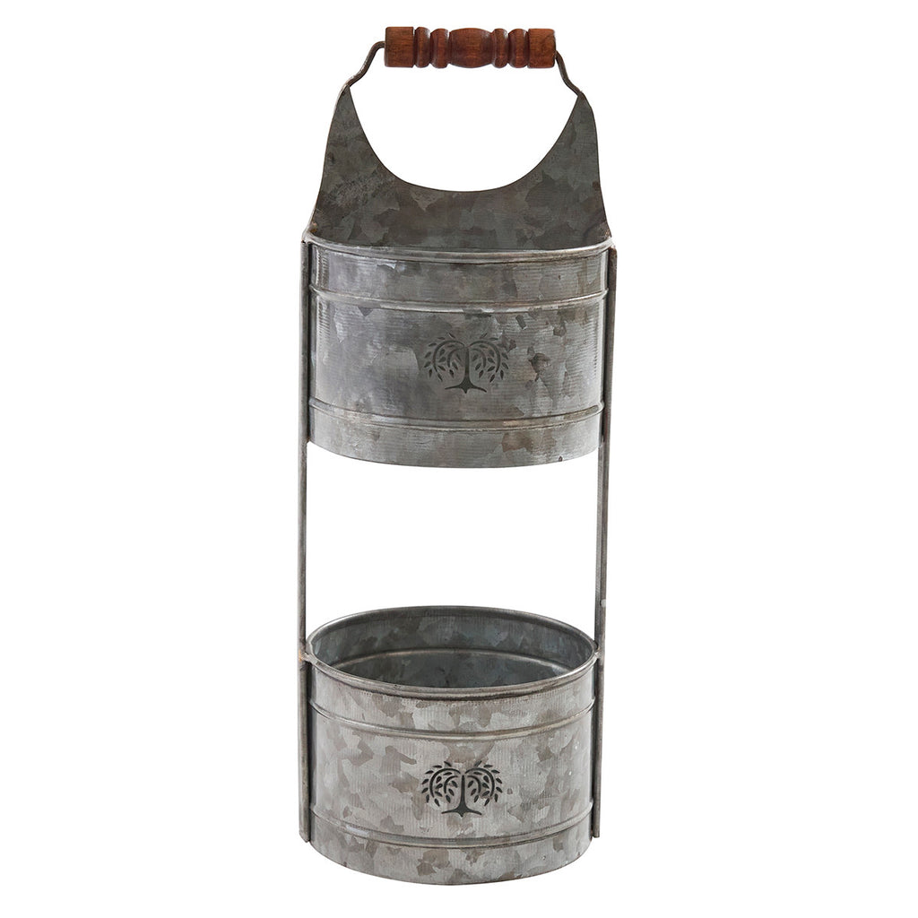 Galvanized Prairie 2 Tier Caddy