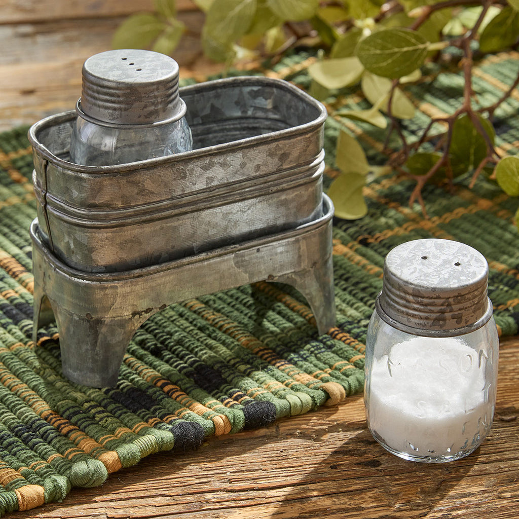 Galvanized Prairie Salt & Pepper Set - OVERSTOCK