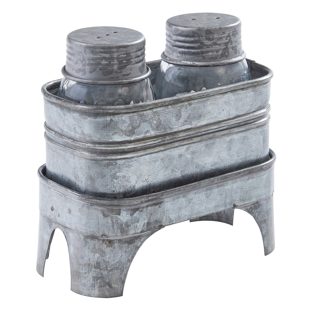 Galvanized Prairie Salt & Pepper Set - OVERSTOCK