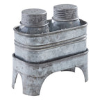 Galvanized Prairie Salt & Pepper Set - OVERSTOCK