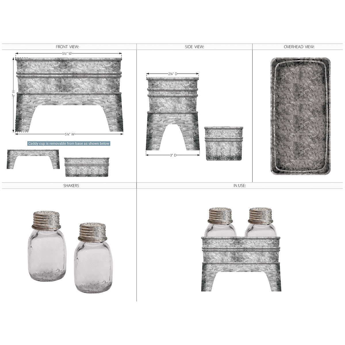 Galvanized Prairie Salt & Pepper Set - OVERSTOCK