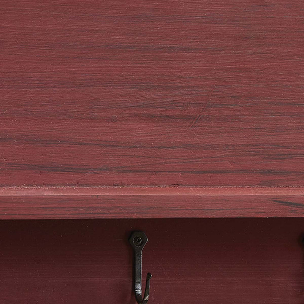 Rustic Farm Shelf with Hooks