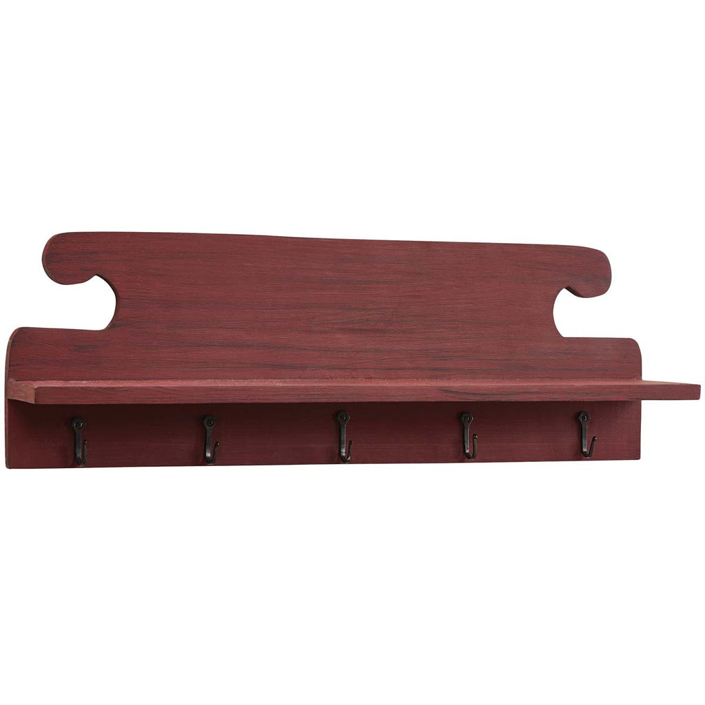Rustic Farm Shelf with Hooks