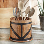 Wood & Metal Utensil Crock