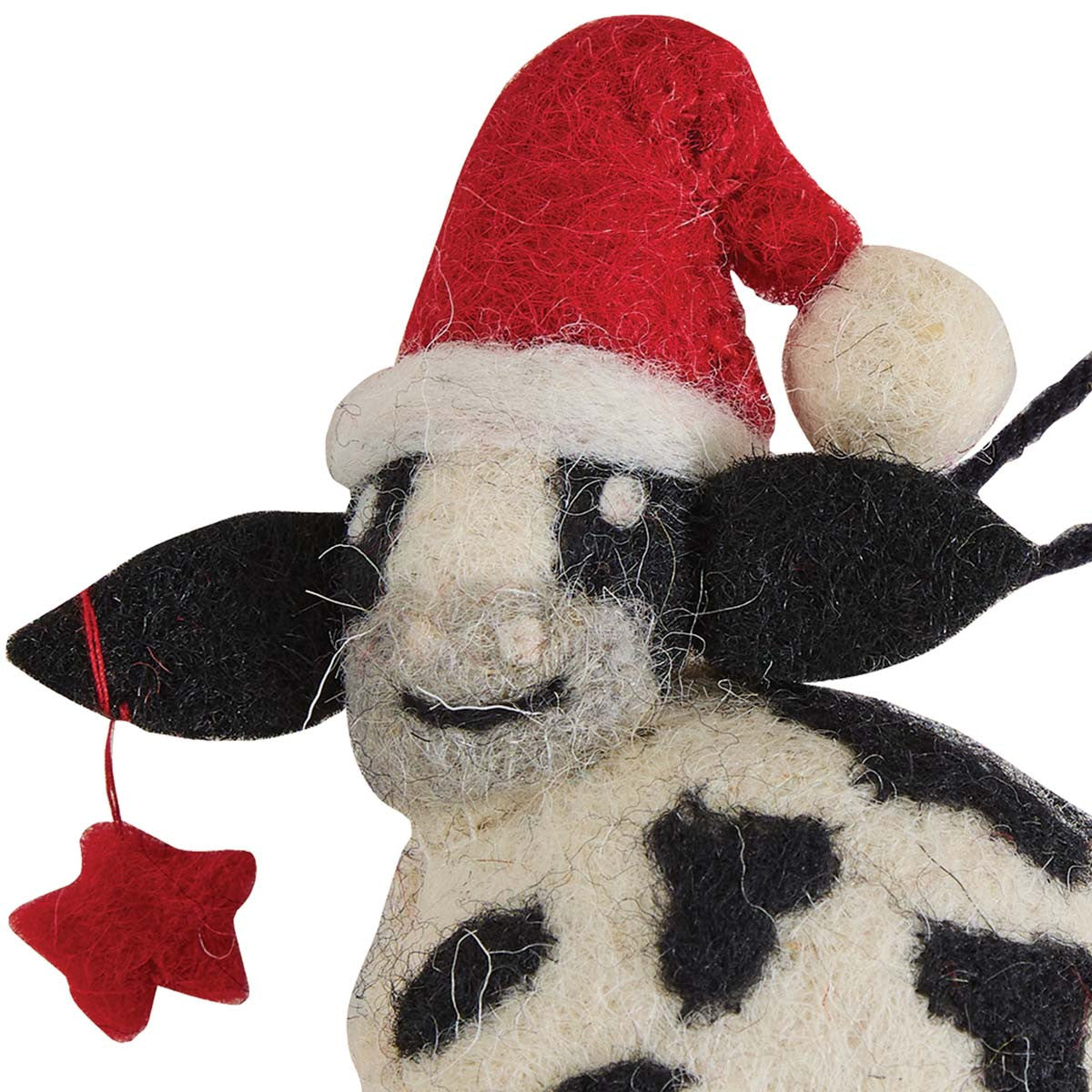 Holiday Bovine Felt Ornaments - Set of 4