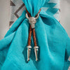 Braided Leather Longhorn Napkin Ring