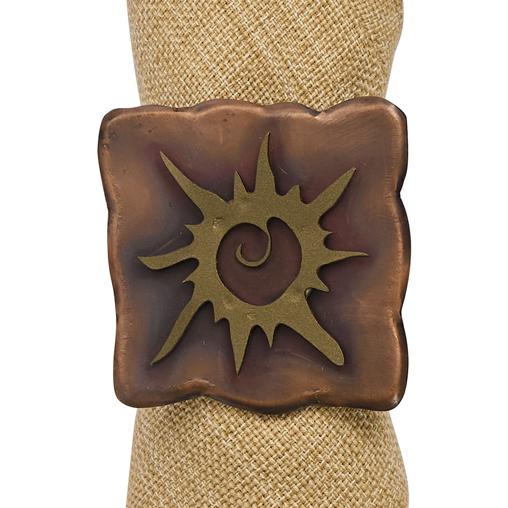 Sun Fire Napkin Rings - Set of 4