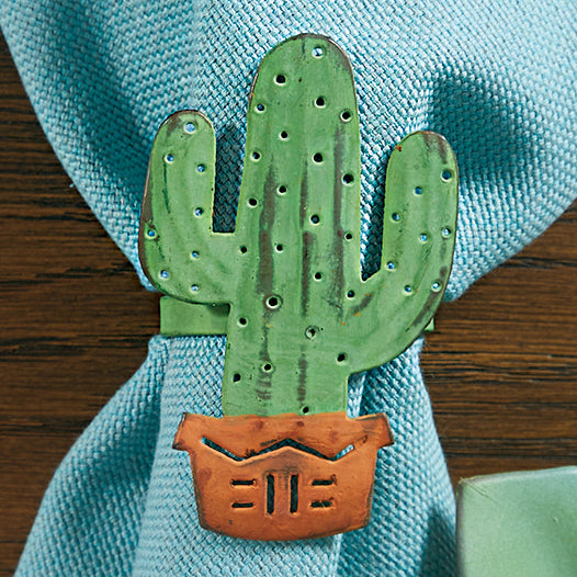 Southwest Canyon Cactus Napkin Rings - Set of 4