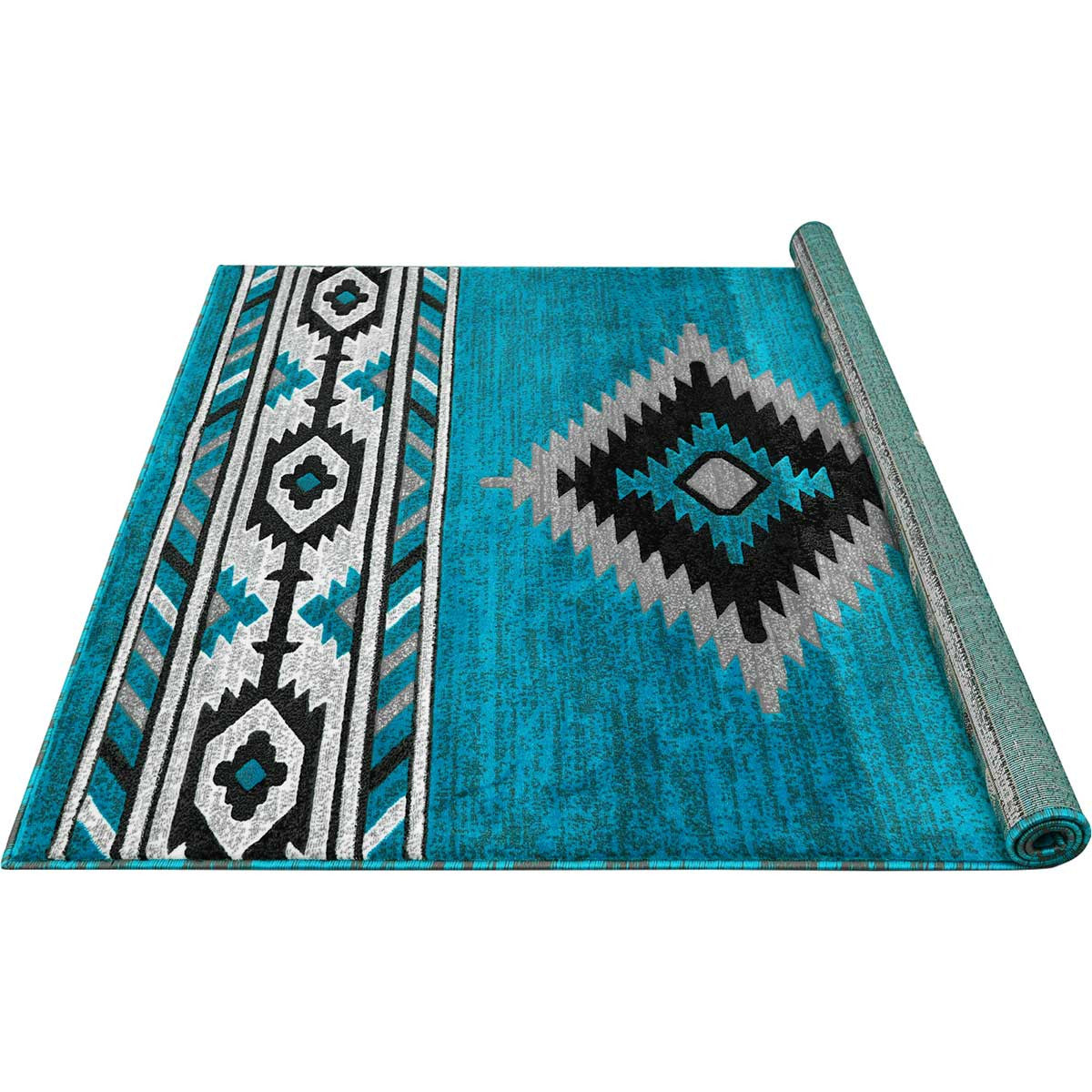 Hacienda Turquoise Rug - 5 x 7