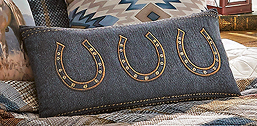 Horseshoe Denim Pillow