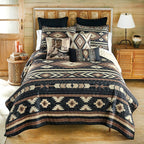 Western Mocha Quilt Bed Set - Queen