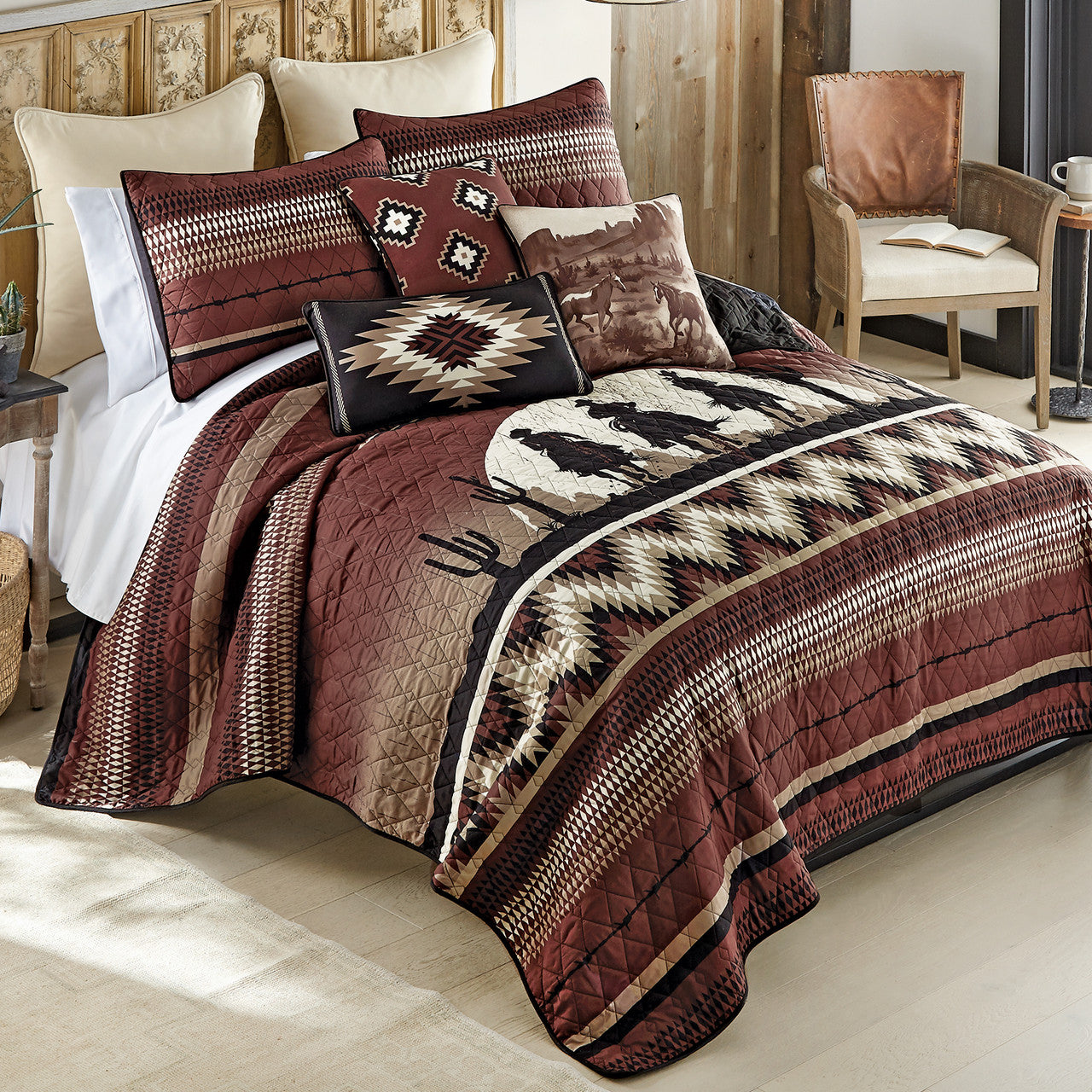 Cowboy Horizon Quilt Bed Set - Queen