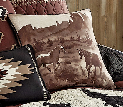 Western Mustangs Accent Pillow
