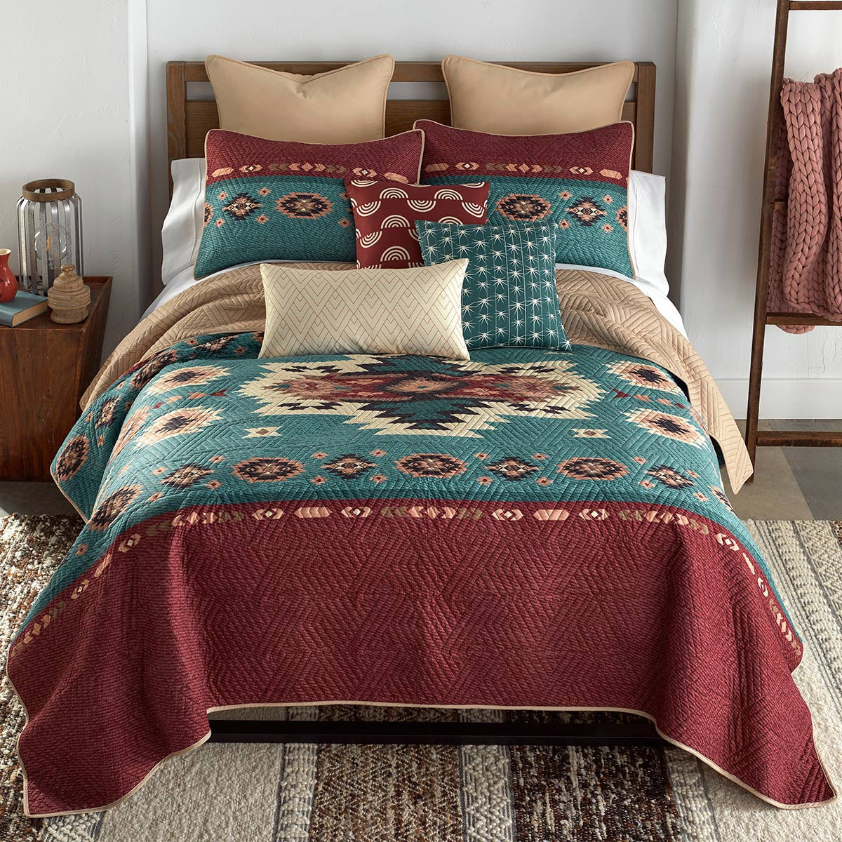 Mojave Turquoise & Rust Quilt Bedding Collection