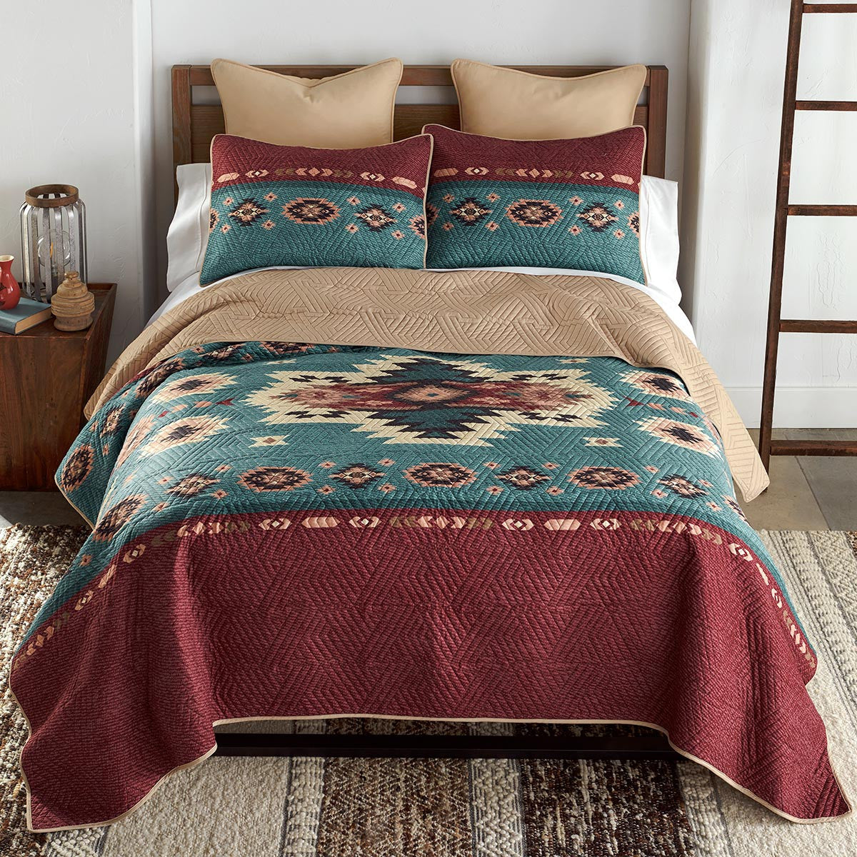 Mojave Turquoise & Rust Quilt Bedding Collection